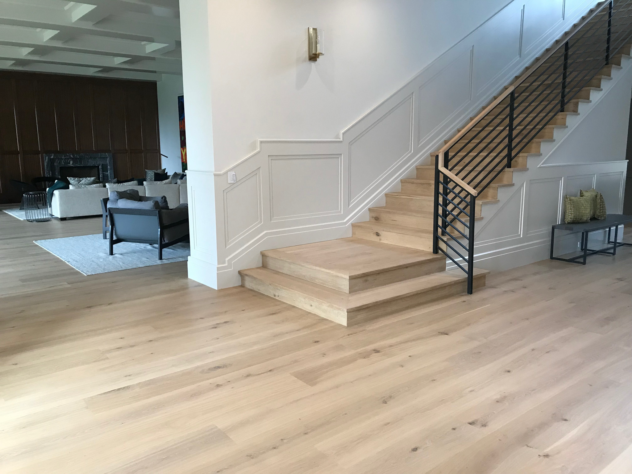 European White Oak Character Grade Flooring with Custom Staircase - San Diego Premium Hardwood Installation